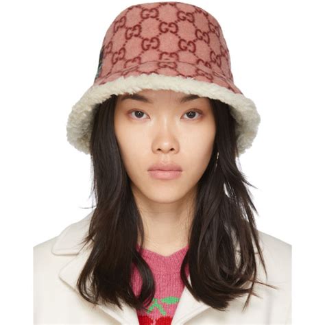 ny gucci hat pink|gucci pink wool bucket hat.